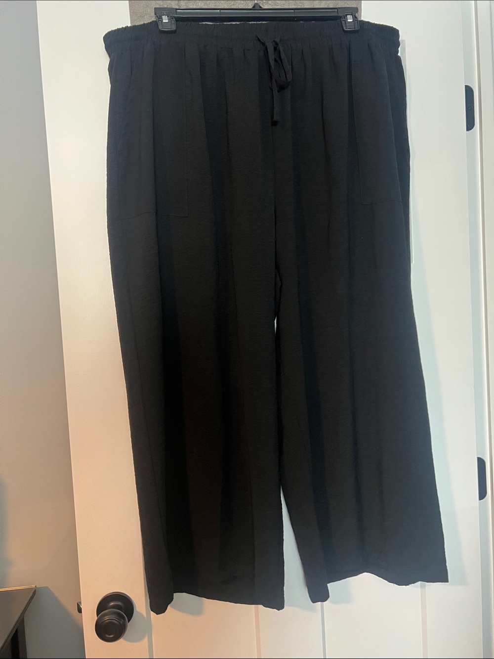 Wide Leg Women's Pants - Black